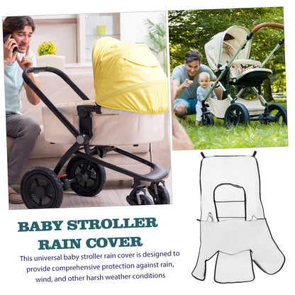Stroller Rain Cover Windproof Transparent EVA Shield with Ventilation Nets for Pushchair Buggy Pram Easy to Install and Portable
