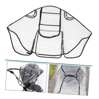 Stroller Rain Cover Windproof Transparent EVA Shield with Ventilation Nets for Pushchair Buggy Pram Easy to Install and Portable