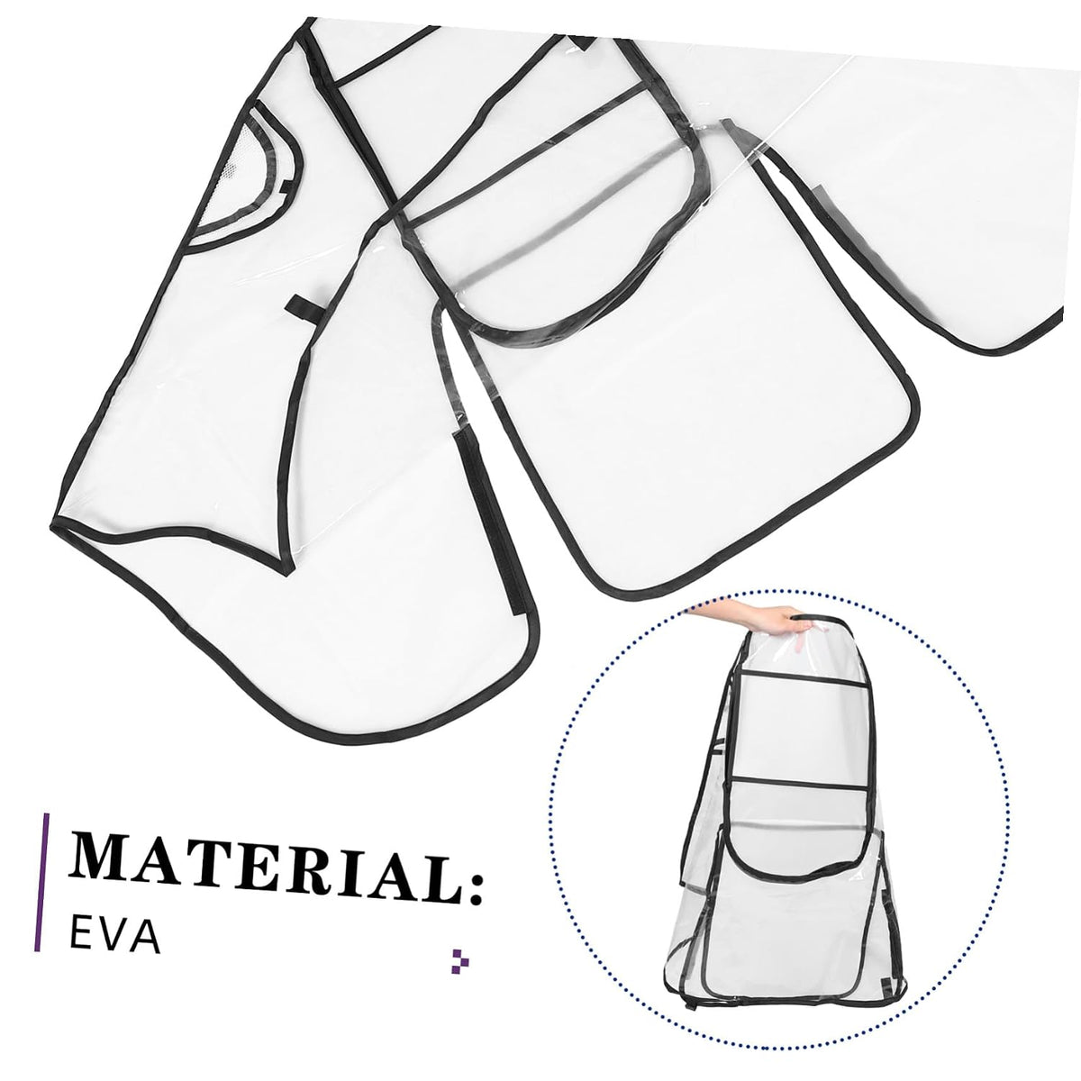 Stroller Rain Cover Windproof Transparent EVA Shield with Ventilation Nets for Pushchair Buggy Pram Easy to Install and Portable