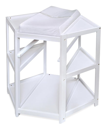 Diaper Corner Baby Changing Table with Pad, Hamper and Basket