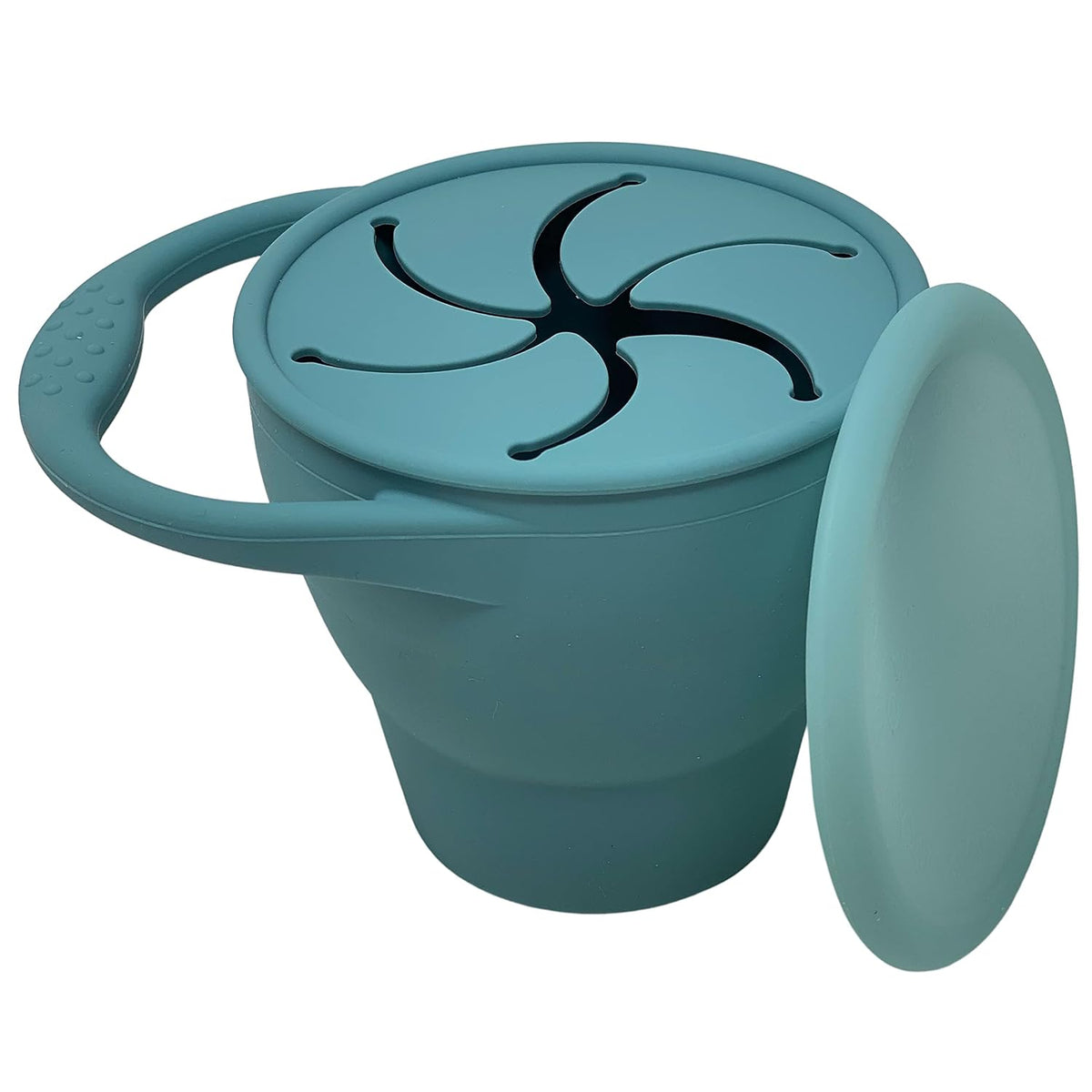 Snack Attack Snack Cup | Collapsible Silicone Snack Container | Toddler and Baby (Stormy)