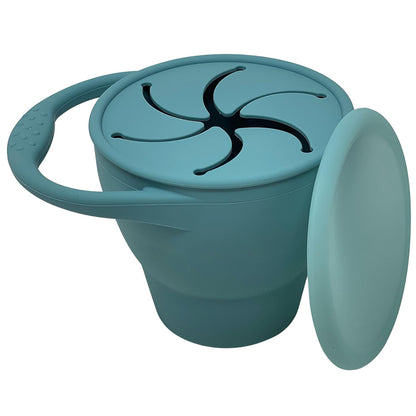 Snack Attack Snack Cup | Collapsible Silicone Snack Container | Toddler and Baby (Stormy)