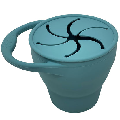 Snack Attack Snack Cup | Collapsible Silicone Snack Container | Toddler and Baby (Stormy)