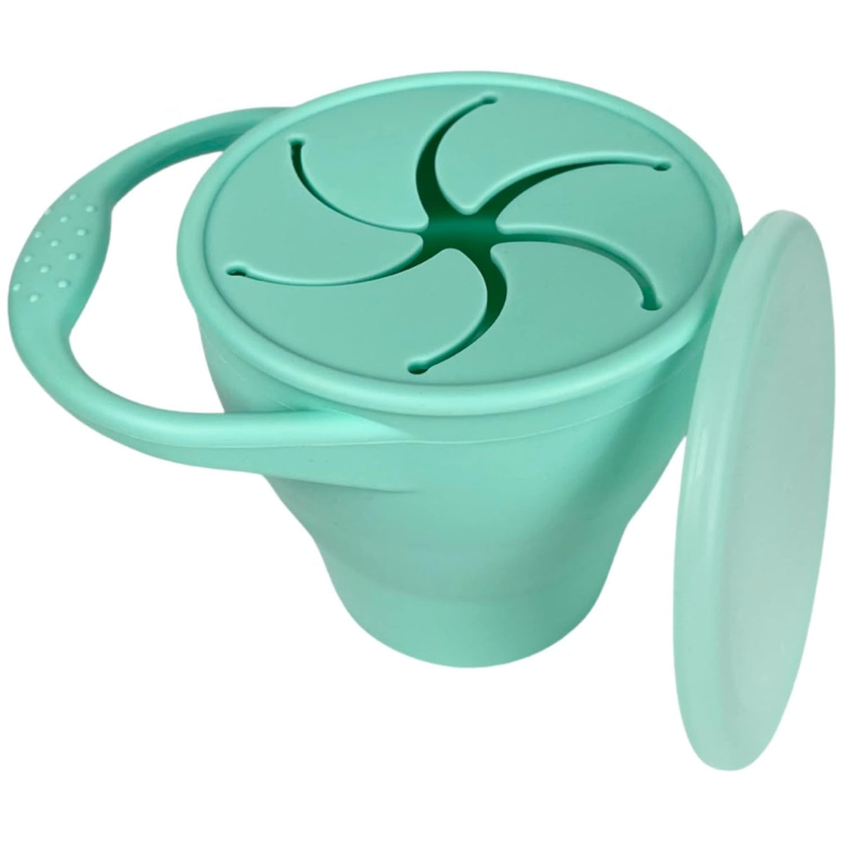 Snack Attack Snack Cup | Collapsible Silicone Snack Container | Toddler and Baby (Stormy)