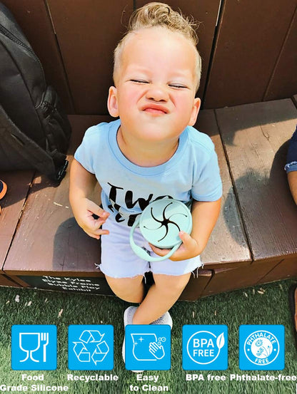 Snack Attack Snack Cup | Collapsible Silicone Snack Container | Toddler and Baby (Stormy)