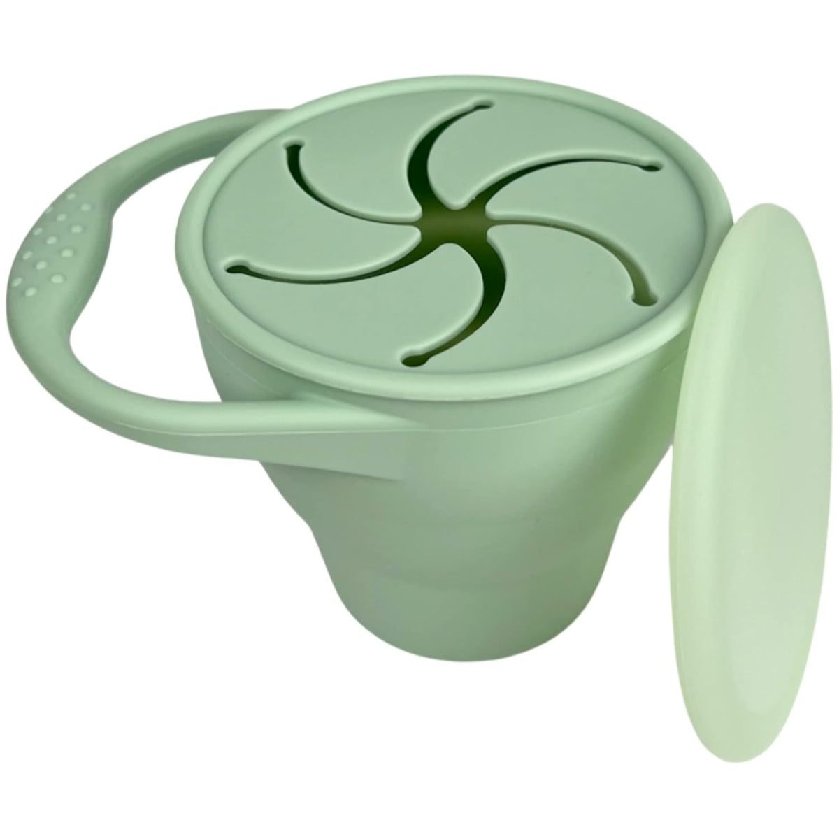 Snack Attack Snack Cup | Collapsible Silicone Snack Container | Toddler and Baby (Stormy)