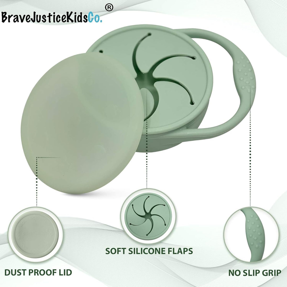 Snack Attack Snack Cup | Collapsible Silicone Snack Container | Toddler and Baby (Stormy)