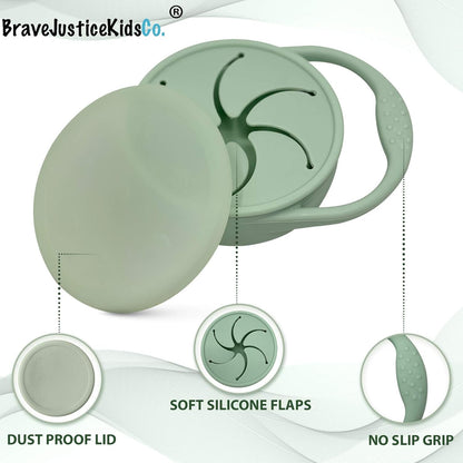 Snack Attack Snack Cup | Collapsible Silicone Snack Container | Toddler and Baby (Stormy)