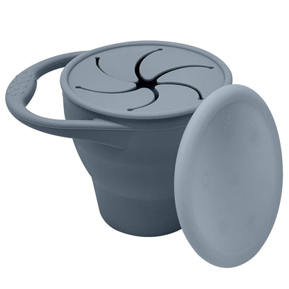 Snack Attack Snack Cup | Collapsible Silicone Snack Container | Toddler and Baby (Stormy)