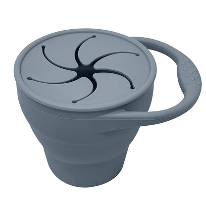 Snack Attack Snack Cup | Collapsible Silicone Snack Container | Toddler and Baby (Stormy)