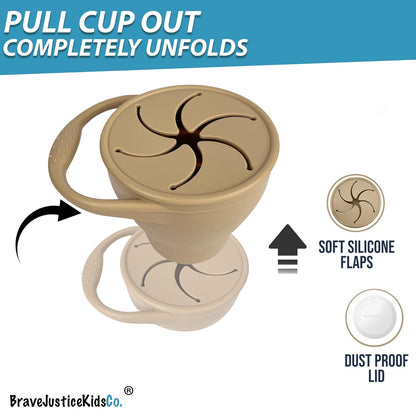 Snack Attack Snack Cup | Collapsible Silicone Snack Container | Toddler and Baby (Stormy)