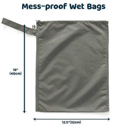 Mess Proof Wet Bags | Reusable Waterproof Wet Bags for Swimsuits | Baby Clothes | Travel & Diaper Bag (Pink, Brown Checkers) - Colors A