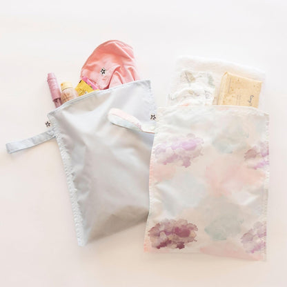 Mess Proof Wet Bags | Reusable Waterproof Wet Bags for Swimsuits | Baby Clothes | Travel & Diaper Bag (Pink, Brown Checkers) - Colors A