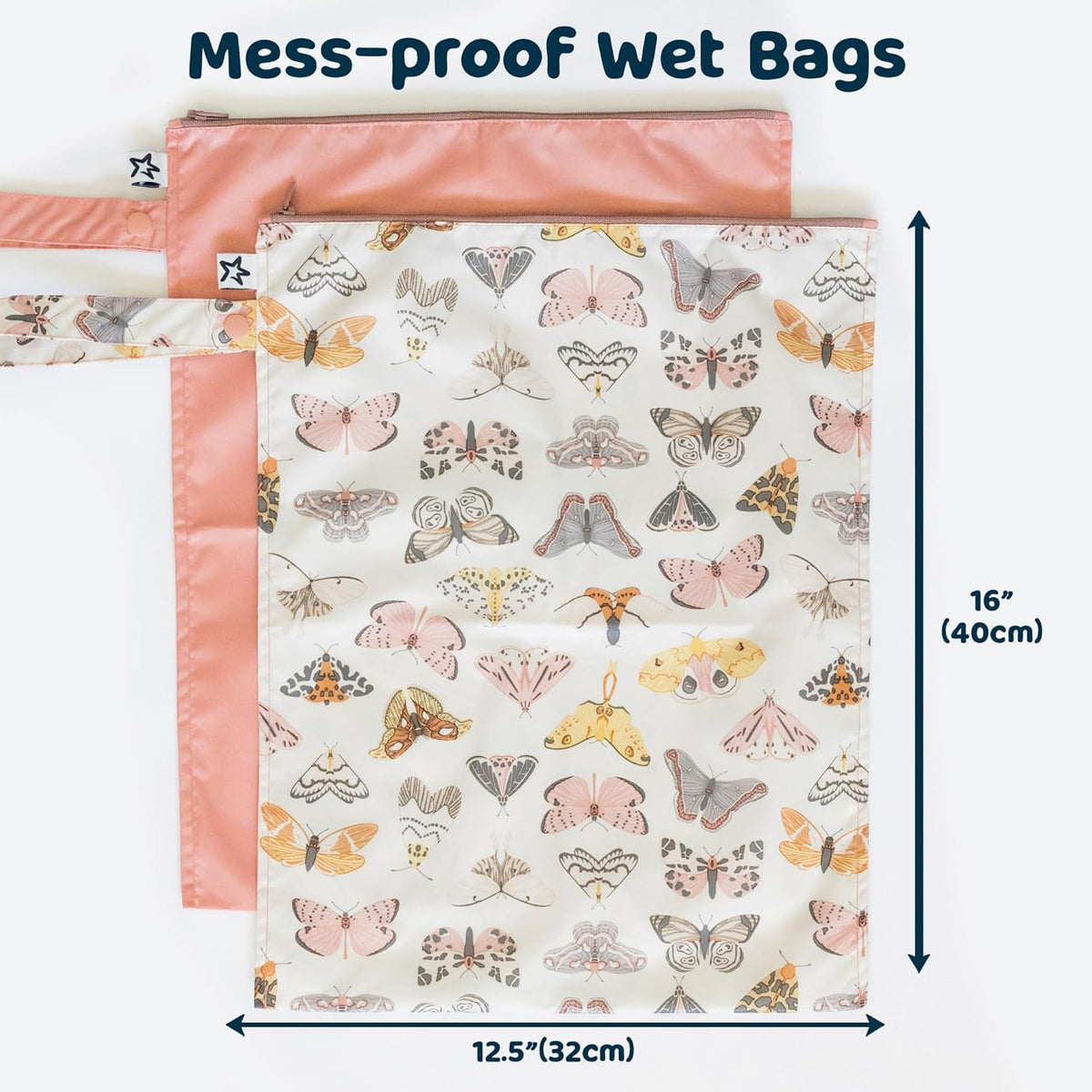 Mess Proof Wet Bags | Reusable Waterproof Wet Bags for Swimsuits | Baby Clothes | Travel & Diaper Bag (Pink, Brown Checkers) - Colors A