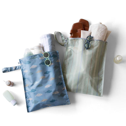Mess Proof Wet Bags | Reusable Waterproof Wet Bags for Swimsuits | Baby Clothes | Travel & Diaper Bag (Pink, Brown Checkers) - Colors A