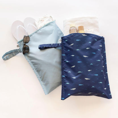 Mess Proof Wet Bags | Reusable Waterproof Wet Bags for Swimsuits | Baby Clothes | Travel & Diaper Bag (Pink, Brown Checkers) - Colors A