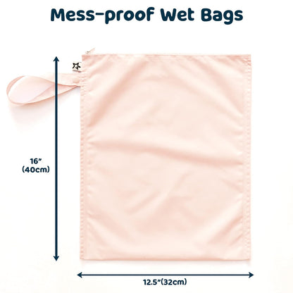 Mess Proof Wet Bags | Reusable Waterproof Wet Bags for Swimsuits | Baby Clothes | Travel & Diaper Bag (Pink, Brown Checkers) - Colors A