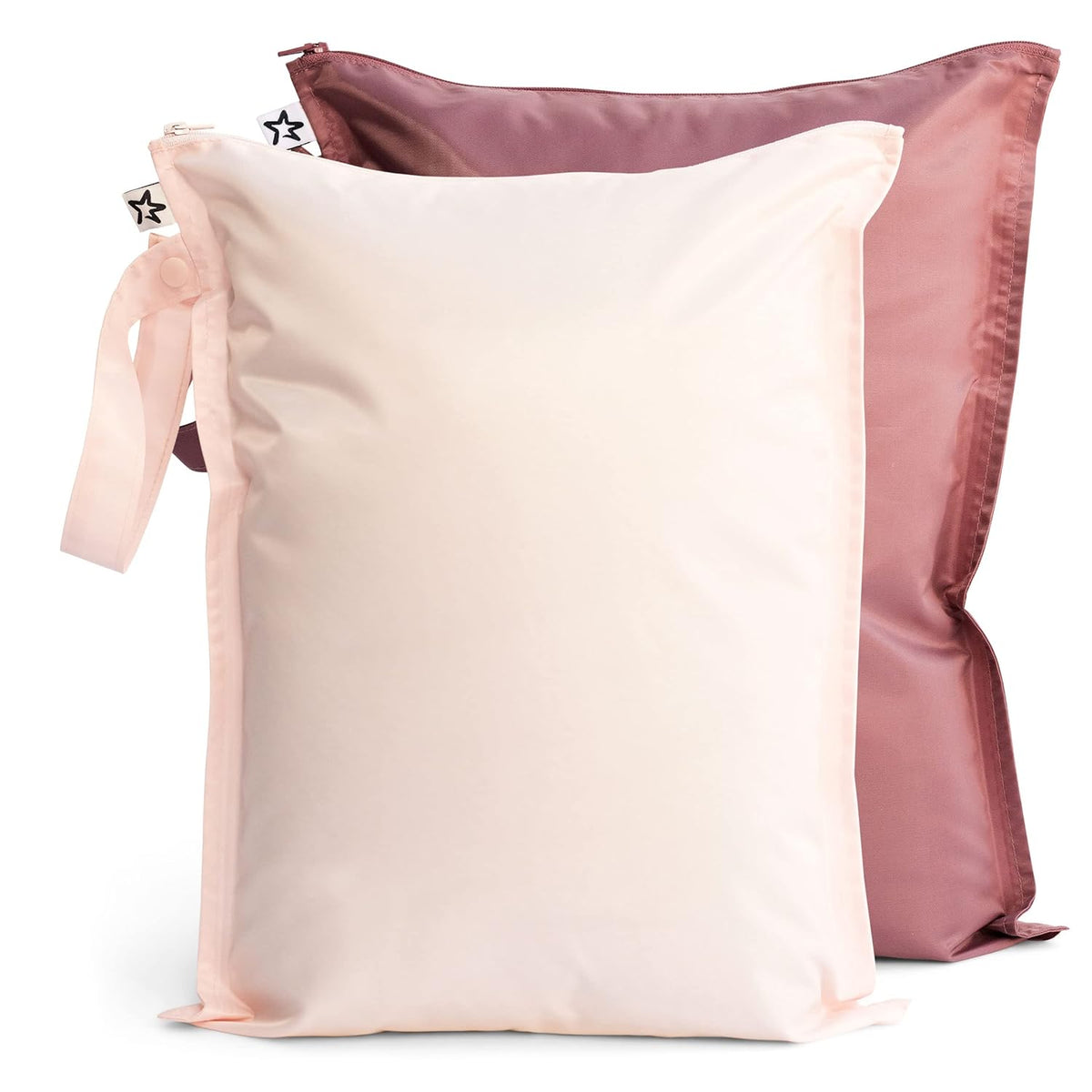 Mess Proof Wet Bags | Reusable Waterproof Wet Bags for Swimsuits | Baby Clothes | Travel & Diaper Bag (Pink, Brown Checkers) - Colors A