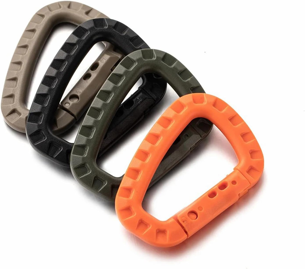 Tactical Gear Carabiner Keychain Clip Plastic D-Rings Large Key Chain Heavy Duty Snap Hook for Backpack, Belt, Keyrings, Bags, Bottle, Tent, Camping