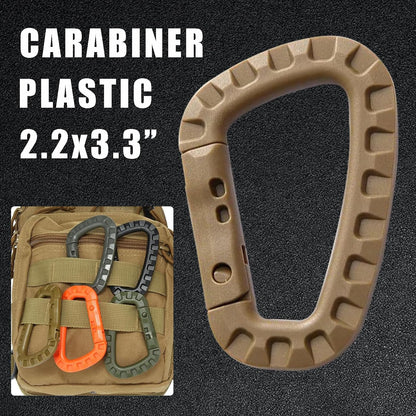Tactical Gear Carabiner Keychain Clip Plastic D-Rings Large Key Chain Heavy Duty Snap Hook for Backpack, Belt, Keyrings, Bags, Bottle, Tent, Camping