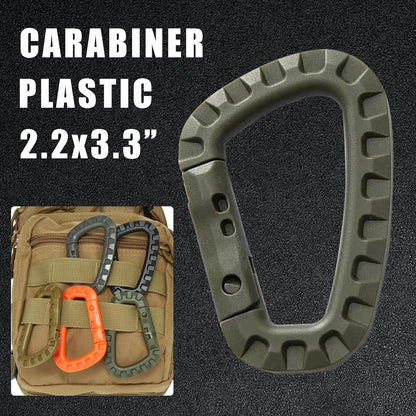 Tactical Gear Carabiner Keychain Clip Plastic D-Rings Large Key Chain Heavy Duty Snap Hook for Backpack, Belt, Keyrings, Bags, Bottle, Tent, Camping