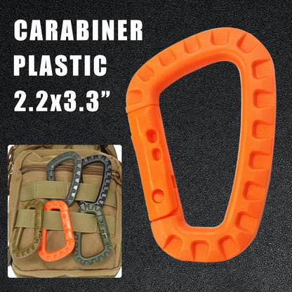 Tactical Gear Carabiner Keychain Clip Plastic D-Rings Large Key Chain Heavy Duty Snap Hook for Backpack, Belt, Keyrings, Bags, Bottle, Tent, Camping
