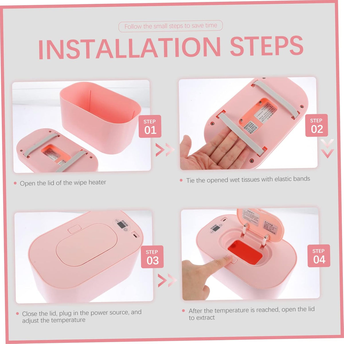 USB Wipe Warmer Portable Baby Wipe Heater with Temperature Display Wet Tissue Heating Box for Home Outdoor Diaper Changing 40-60 C Constant Heat 7.87 X 4.72 X 3.74 in