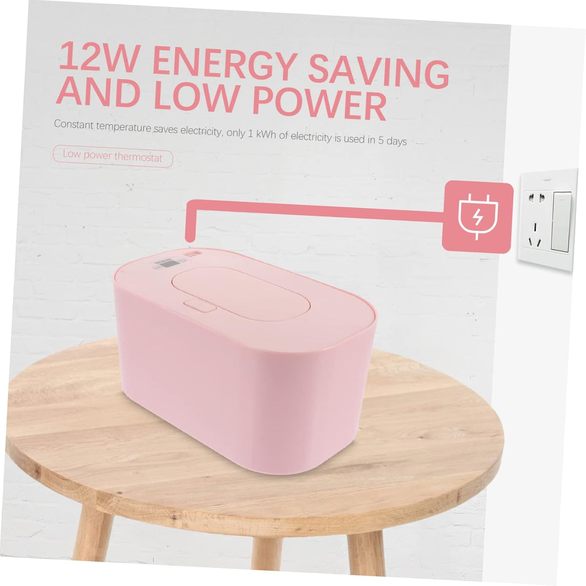 USB Wipe Warmer Portable Baby Wipe Heater with Temperature Display Wet Tissue Heating Box for Home Outdoor Diaper Changing 40-60 C Constant Heat 7.87 X 4.72 X 3.74 in