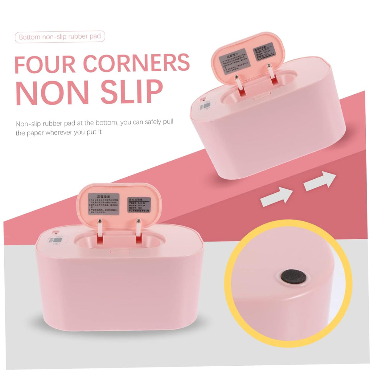 USB Wipe Warmer Portable Baby Wipe Heater with Temperature Display Wet Tissue Heating Box for Home Outdoor Diaper Changing 40-60 C Constant Heat 7.87 X 4.72 X 3.74 in
