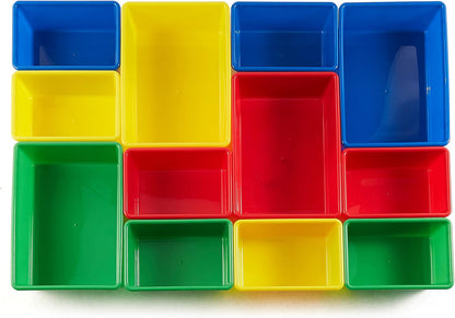 Kids Toy Storage Organizer with 12 Plastic Bins, White Wood with Pink Bins, for Bedroom and Playroom, 33.85"D x 12.79"W x 35.42"H