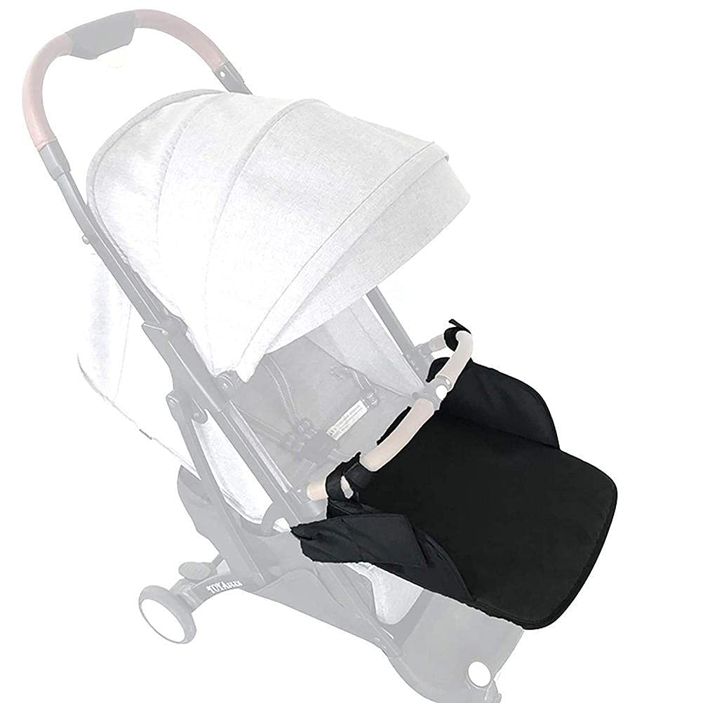 Universal Stroller Footrest Extension, Extended Seat Baby Stroller Footrest, Adjustable Leg Rest Extension Foot Rest Detachable Mat Footmuff Cover, 13.78x11.81 Inch (Black)