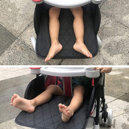 Universal Stroller Footrest Extension, Extended Seat Baby Stroller Footrest, Adjustable Leg Rest Extension Foot Rest Detachable Mat Footmuff Cover, 13.78x11.81 Inch (Black)