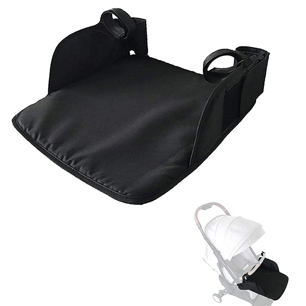 Universal Stroller Footrest Extension, Extended Seat Baby Stroller Footrest, Adjustable Leg Rest Extension Foot Rest Detachable Mat Footmuff Cover, 13.78x11.81 Inch (Black)