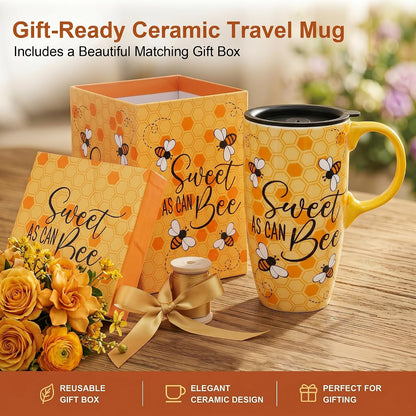 17oz Ceramic Travel Mug with Lid, Abstract Art Coffee Mug | Large Ceramic Coffee Mug • Travel Coffee Tumbler • Abstract Art Artwork • Microwave & Dishwasher Safe