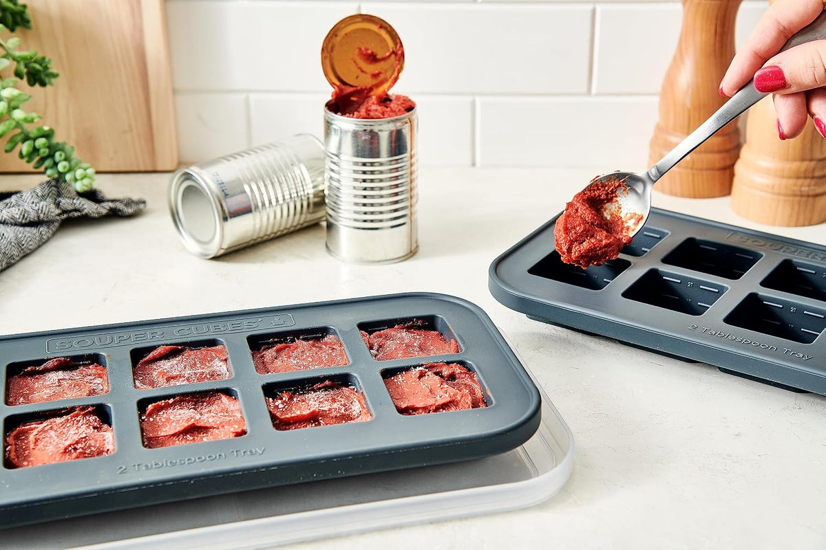 2 Tbsp Silicone Freezer Molds with Lids, Blueberry