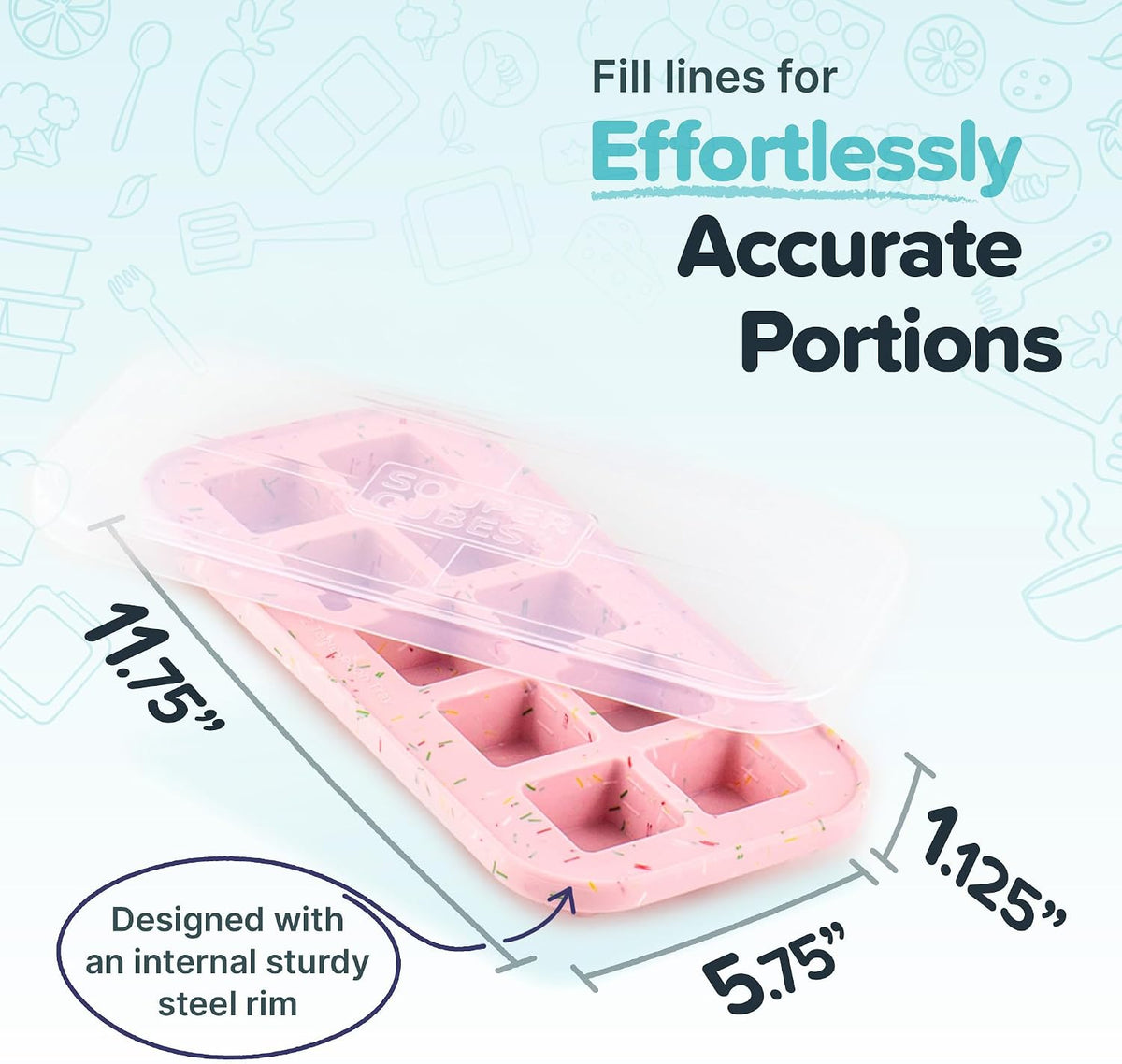 2 Tbsp Silicone Freezer Molds with Lids, Blueberry