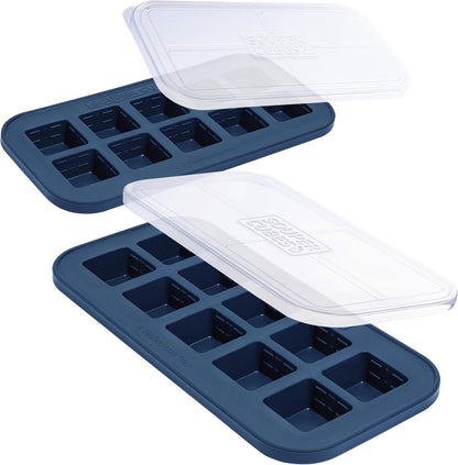 2 Tbsp Silicone Freezer Molds with Lids, Blueberry