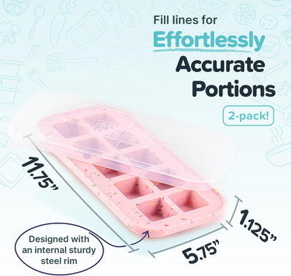 2 Tbsp Silicone Freezer Molds with Lids, Blueberry