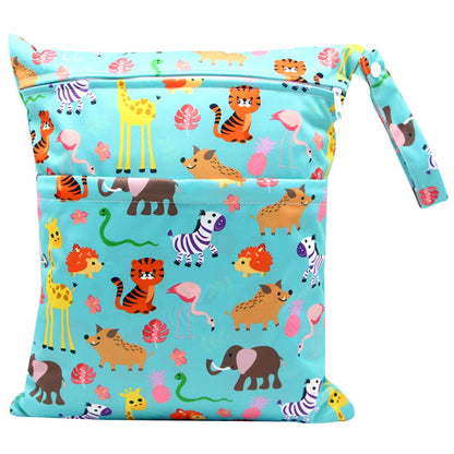 Baby Disposable Diaper Bags Diaper Sacks 120 Count 9x13 inch Thick & NO Leak and Waterproof & Washable Diaper Wet Dry Bag (12x14 inch) and Diaper Sacks Dispenser