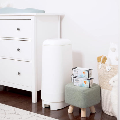 Signature Pail Includes 1 Easy Roll Refill with 18 Bags | Holds Up to 846 Newborn-Sized Diapers Per Refill