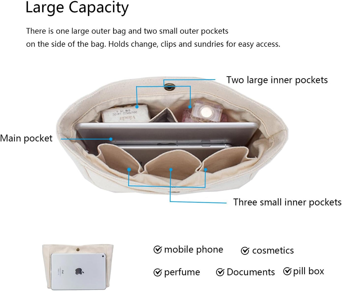 Small Purse Organizer Insert Handbag Bag