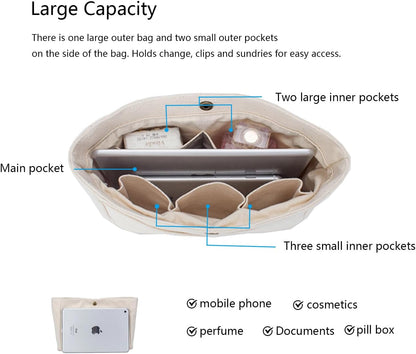 Small Purse Organizer Insert Handbag Bag