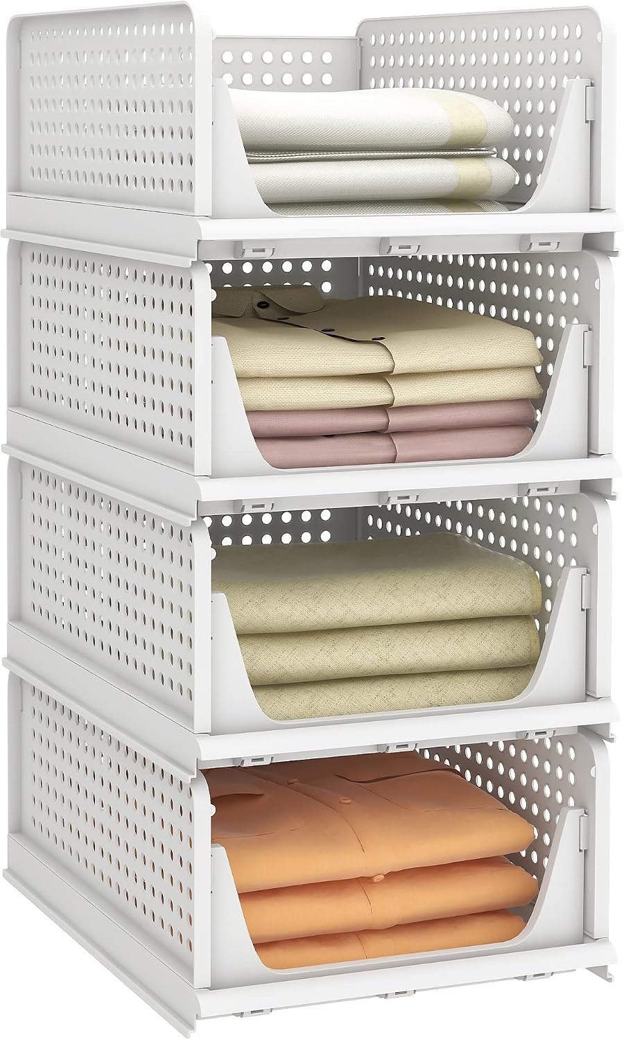Closet Organizer Storage Bins Stackable Plastic Drawer Shelf