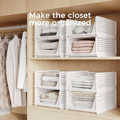 Closet Organizer Storage Bins Stackable Plastic Drawer Shelf