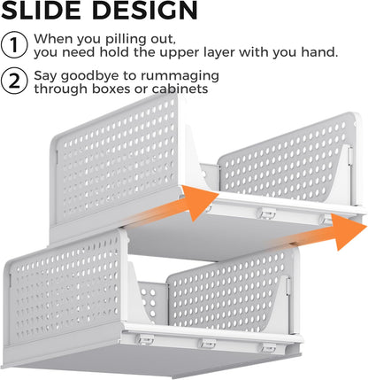 Closet Organizer Storage Bins Stackable Plastic Drawer Shelf