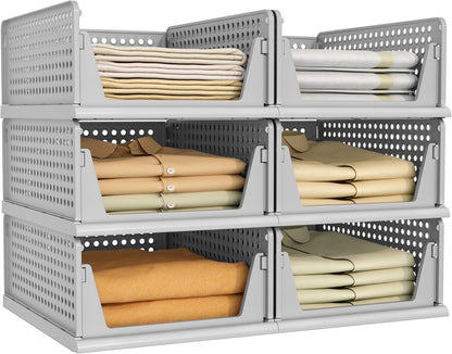 Closet Organizer Storage Bins Stackable Plastic Drawer Shelf