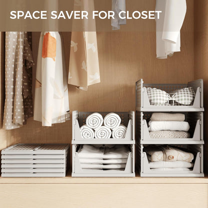 Closet Organizer Storage Bins Stackable Plastic Drawer Shelf