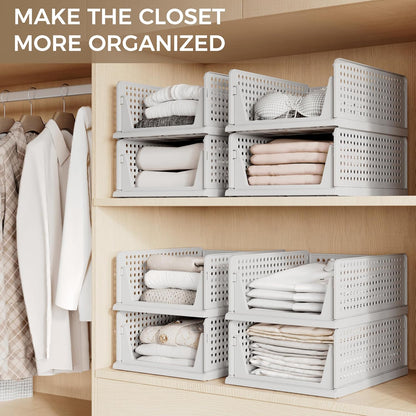 Closet Organizer Storage Bins Stackable Plastic Drawer Shelf