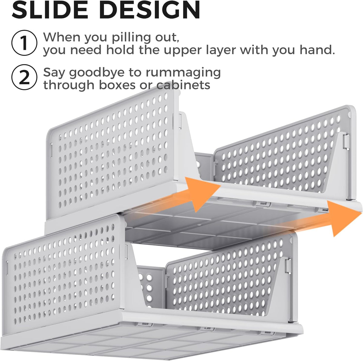 Closet Organizer Storage Bins Stackable Plastic Drawer Shelf
