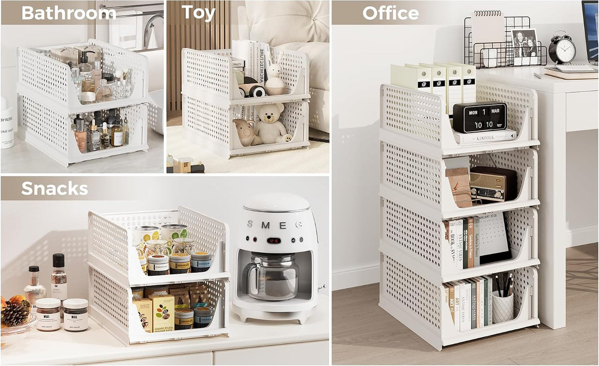 Closet Organizer Storage Bins Stackable Plastic Drawer Shelf